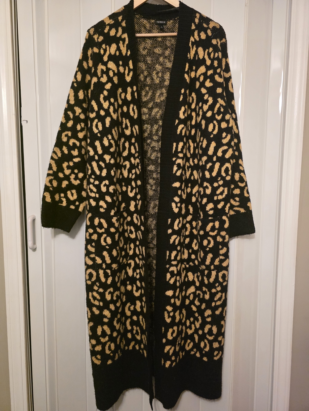 torrid Black & Tan Leopard Long Open-Front Cardigan